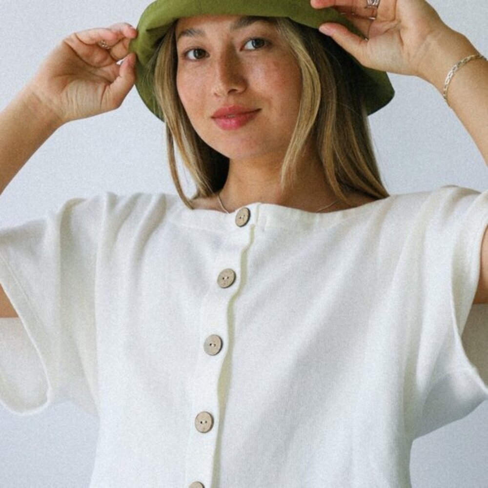 NWT JLA JURATE Women's Boucle White Monet Crew Neck Short Sleeve Blouse Size L